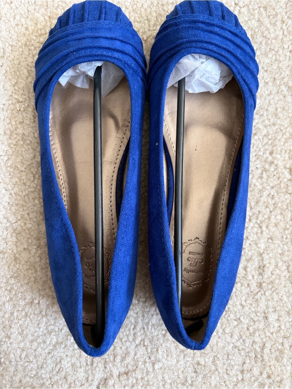 Ollio Royal Blue Suede Flats - Women’s Loafers